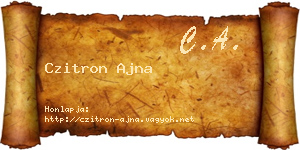 Czitron Ajna névjegykártya